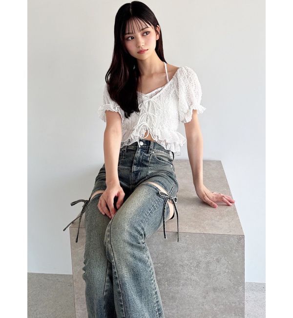 RESEXXY「レースドッキングフリルブラウス」|シャツ・ブラウス|