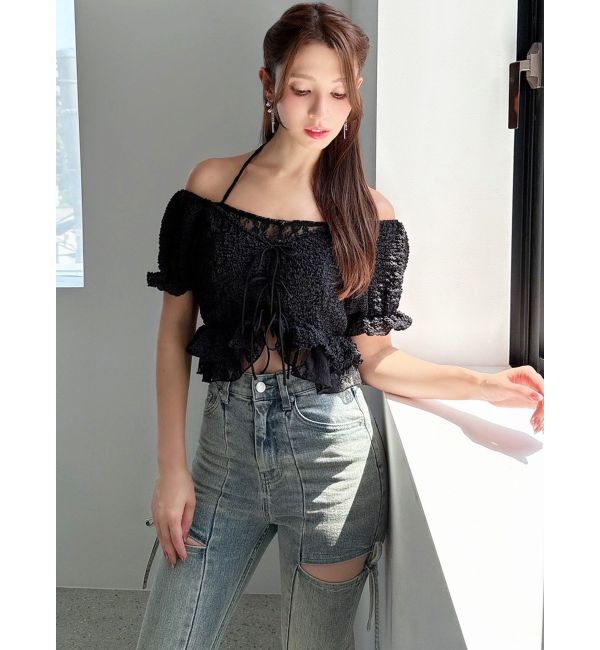 RESEXXY「レースドッキングフリルブラウス」|シャツ・ブラウス|