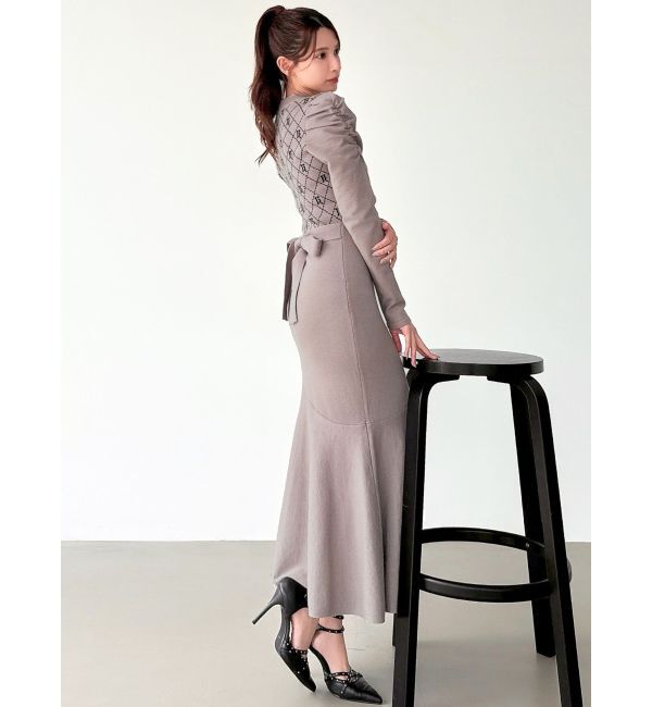 RESEXXY「チェックジャガードマーメイドニットワンピース」|ワンピース|