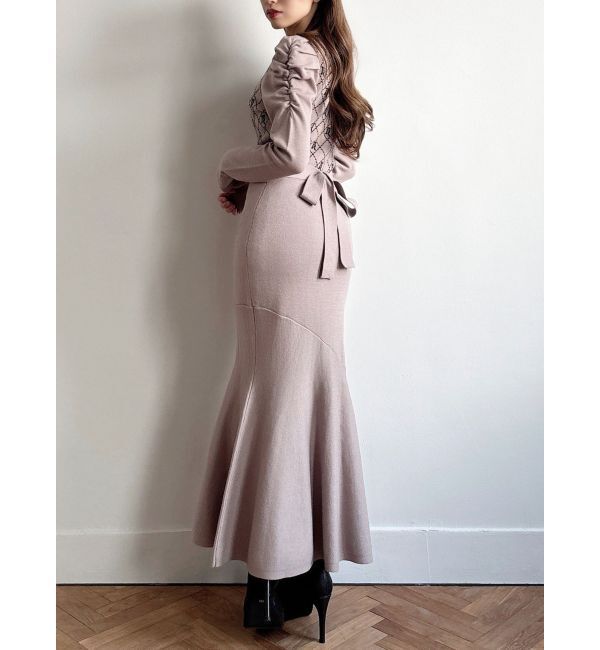 RESEXXY「チェックジャガードマーメイドニットワンピース」|ワンピース|