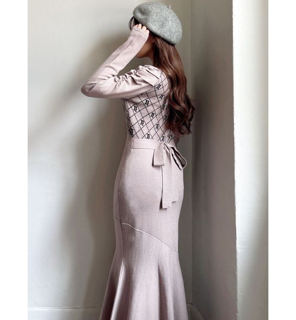 RESEXXY「チェックジャガードマーメイドニットワンピース」|ワンピース|