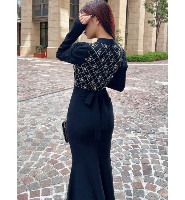 RESEXXY「チェックジャガードマーメイドニットワンピース」|ワンピース|