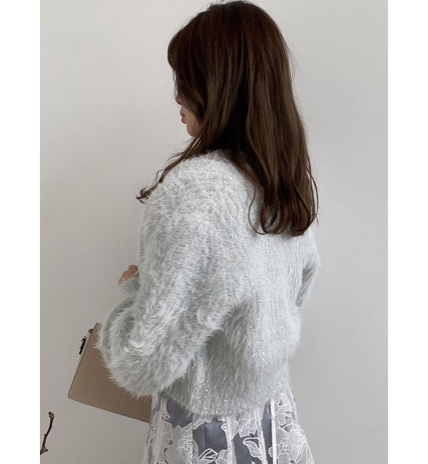 dazzlin「ハミングラメシャギーカーデニット」|カーディガン|