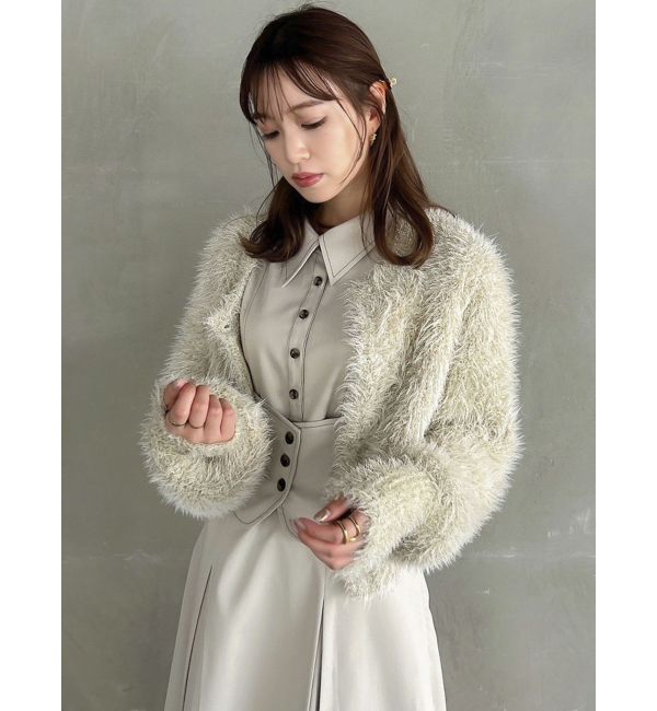 dazzlin「ハミングラメシャギーカーデニット」|カーディガン|