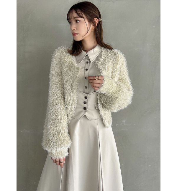 dazzlin「ハミングラメシャギーカーデニット」|カーディガン|