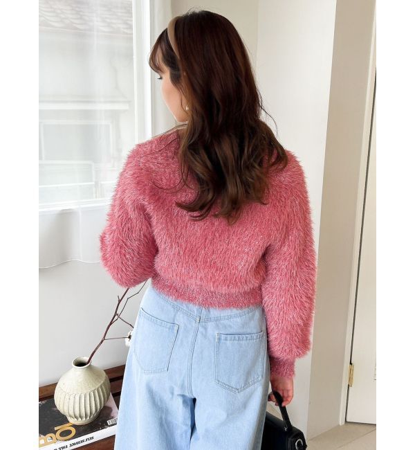 dazzlin「ハミングラメシャギーカーデニット」|カーディガン|