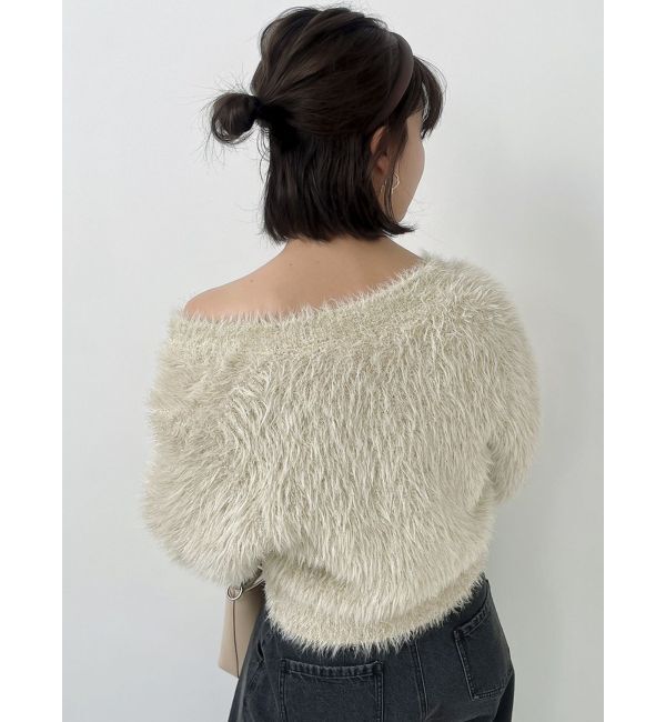 dazzlin「ハミングラメシャギーカーデニット」|カーディガン|