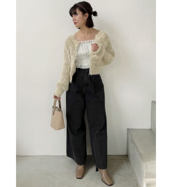 dazzlin「ハミングラメシャギーカーデニット」|カーディガン|