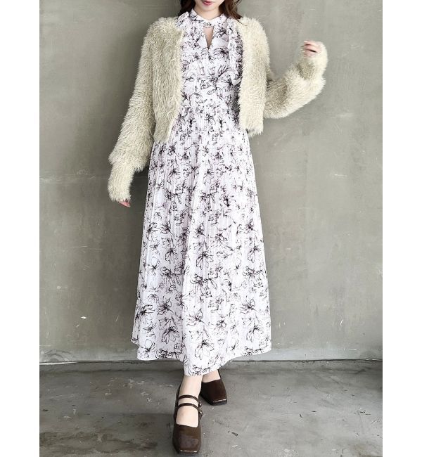 dazzlin「ハミングラメシャギーカーデニット」|カーディガン|