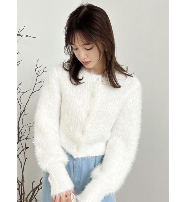 dazzlin「ハミングラメシャギーカーデニット」|カーディガン|