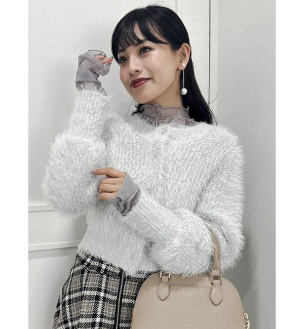 dazzlin「ハミングラメシャギーカーデニット」|カーディガン|