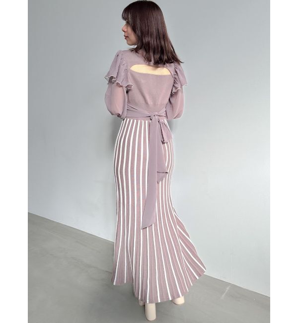 dazzlin「バイカラープリーツニットワンピース」|ワンピース|