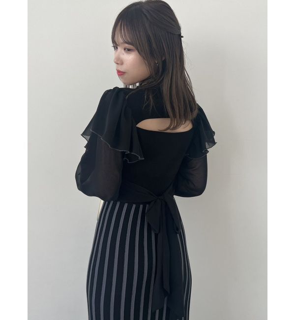 dazzlin「バイカラープリーツニットワンピース」|ワンピース|