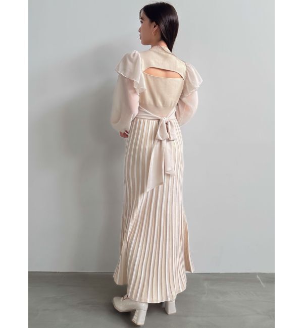 dazzlin「バイカラープリーツニットワンピース」|ワンピース|