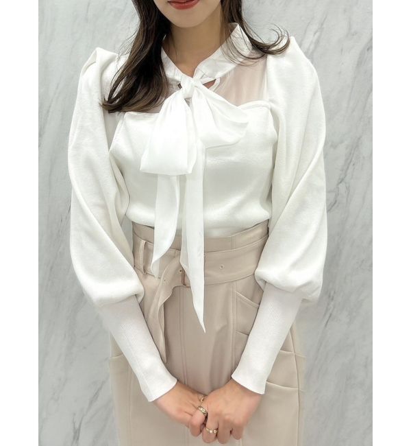 dazzlin「シアーボウタイニットトップス」|ニット・セーター|