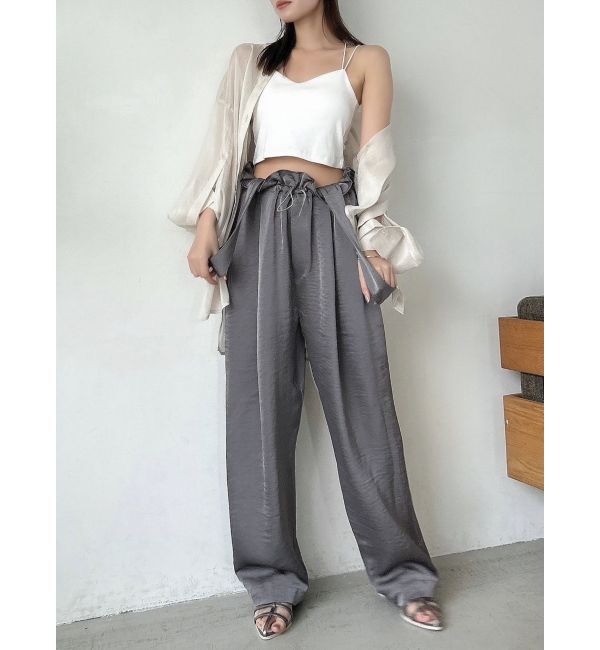 dazzlin「【WEB限定】サス付サテンテーパードパンツ」|その他|グレー