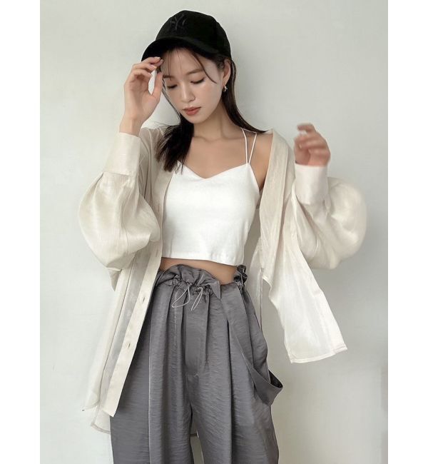 dazzlin「【WEB限定】サス付サテンテーパードパンツ」|その他|