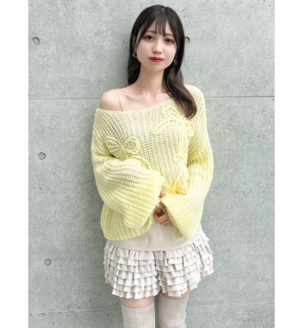 dazzlin「モヘアライクビッグリボンニット」|ニット・セーター|