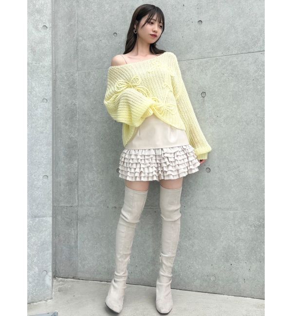 dazzlin「モヘアライクビッグリボンニット」|ニット・セーター|