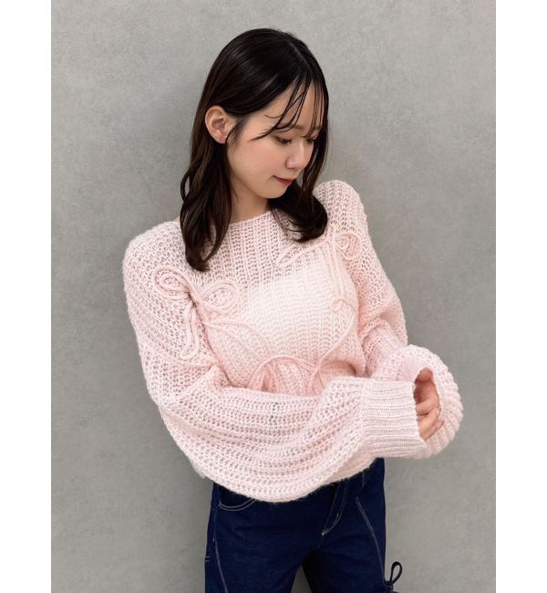 dazzlin「モヘアライクビッグリボンニット」|ニット・セーター|