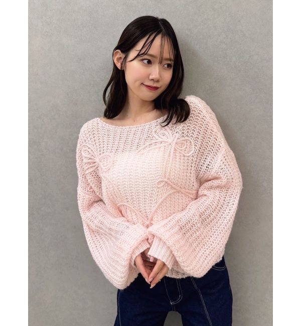 dazzlin「モヘアライクビッグリボンニット」|ニット・セーター|