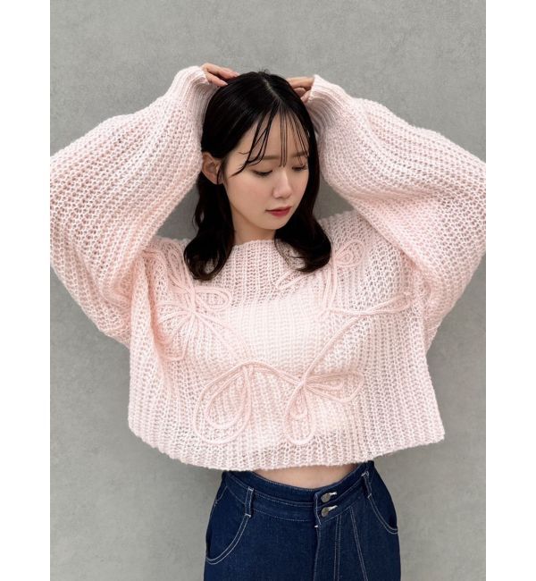 dazzlin「モヘアライクビッグリボンニット」|ニット・セーター|