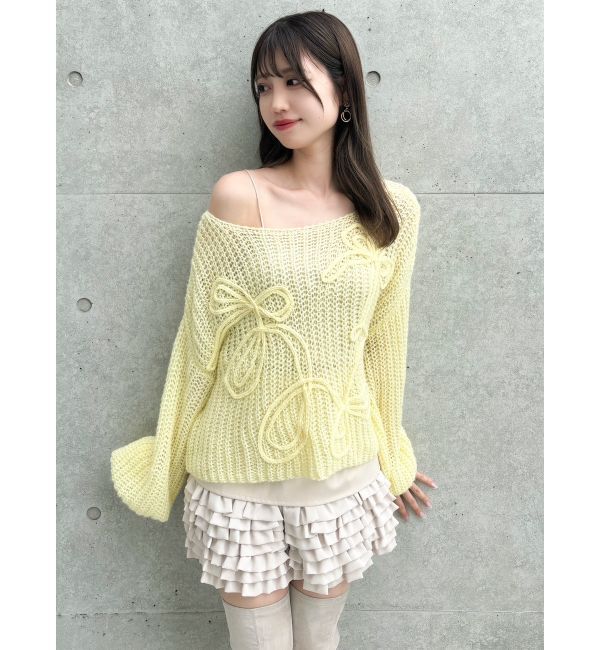 dazzlin「モヘアライクビッグリボンニット」|ニット・セーター|