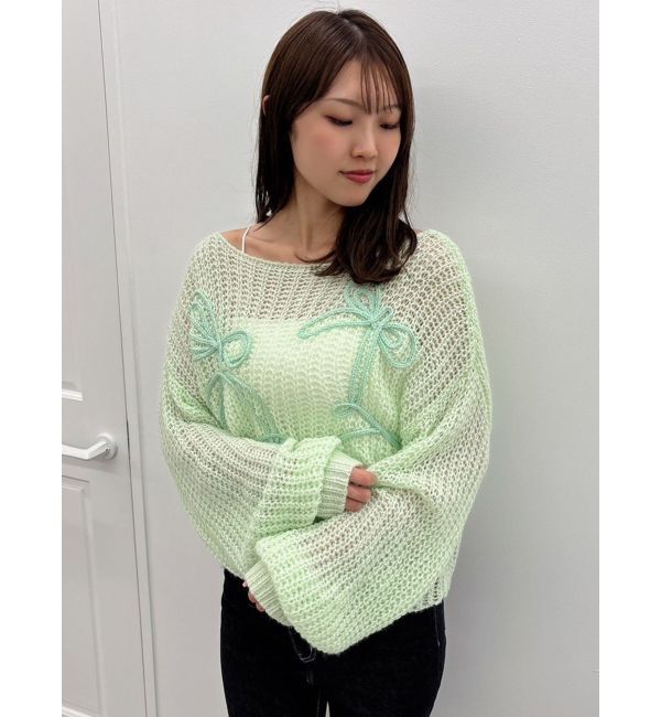 dazzlin「モヘアライクビッグリボンニット」|ニット・セーター|