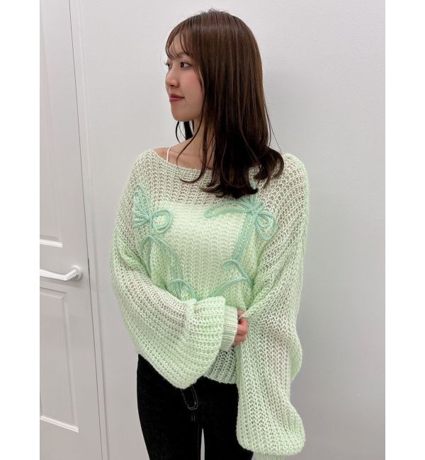 dazzlin「モヘアライクビッグリボンニット」|ニット・セーター|