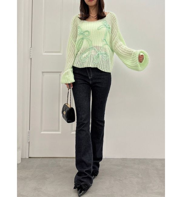 dazzlin「モヘアライクビッグリボンニット」|ニット・セーター|