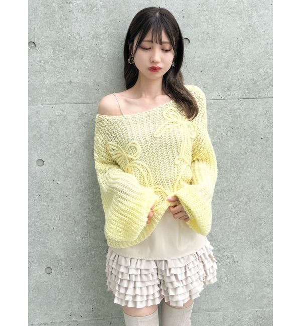 dazzlin「モヘアライクビッグリボンニット」|ニット・セーター|