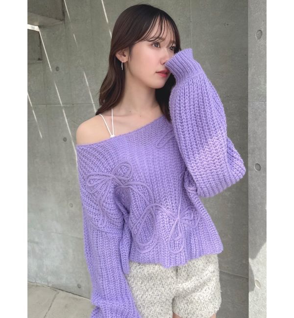 dazzlin「モヘアライクビッグリボンニット」|ニット・セーター|