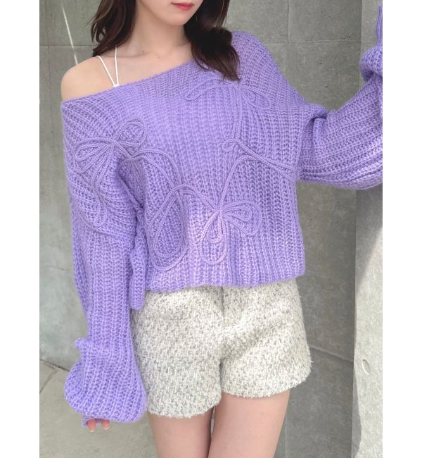 dazzlin「モヘアライクビッグリボンニット」|ニット・セーター|