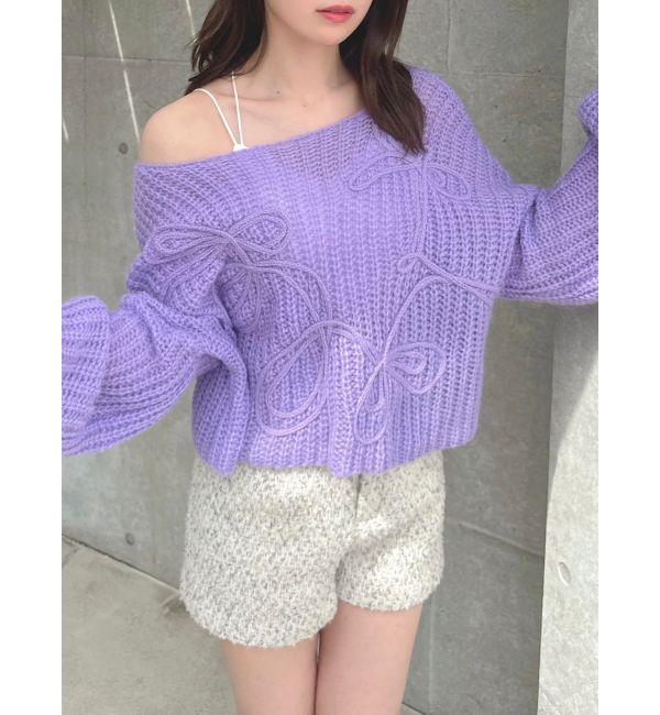 dazzlin「モヘアライクビッグリボンニット」|ニット・セーター|