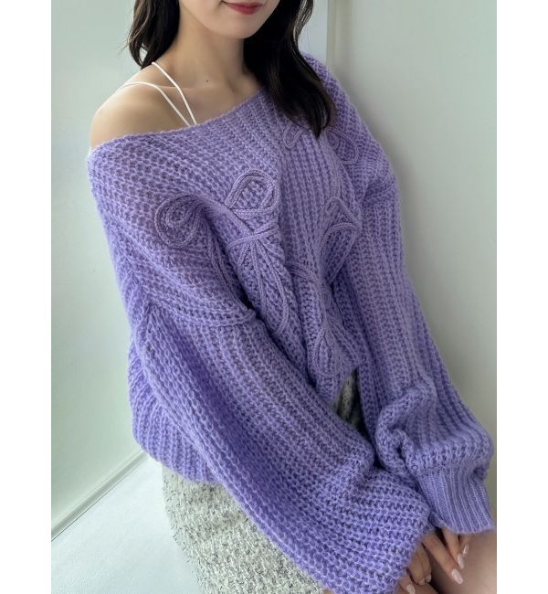 dazzlin「モヘアライクビッグリボンニット」|ニット・セーター|