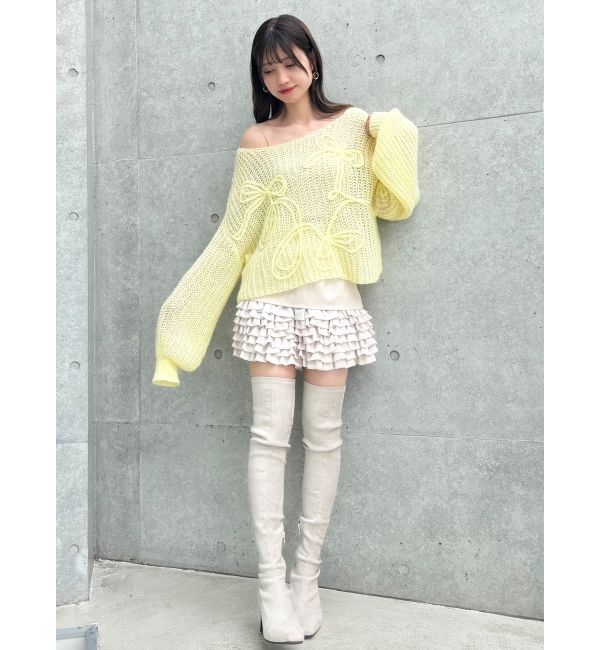 dazzlin「モヘアライクビッグリボンニット」|ニット・セーター|