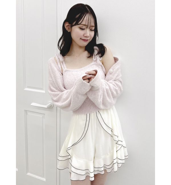 dazzlin「ミニシャギーラメニットカーデトップス」|カーディガン|