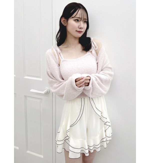 dazzlin「ミニシャギーラメニットカーデトップス」|カーディガン|