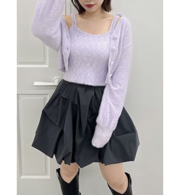 dazzlin「ミニシャギーラメニットカーデトップス」|カーディガン|