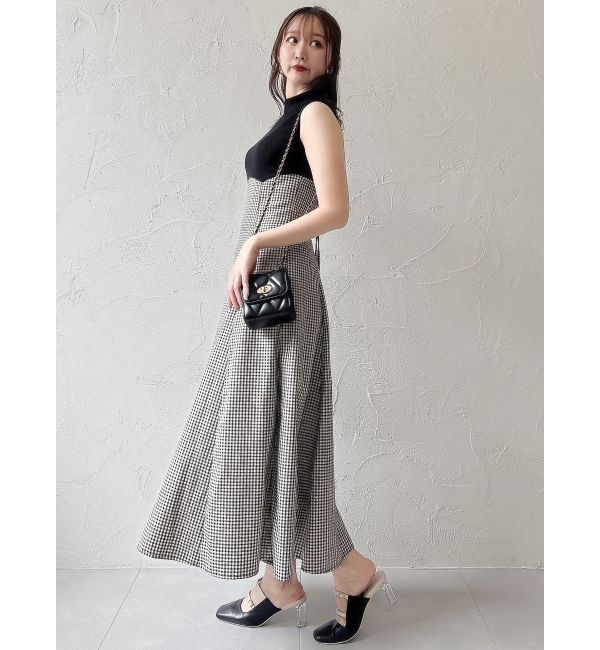 dazzlin「【復刻】チェックノースリーブコルセットワンピース」|ワンピース|