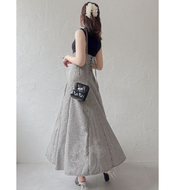 dazzlin「【復刻】チェックノースリーブコルセットワンピース」|ワンピース|