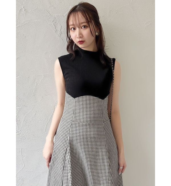 dazzlin「【復刻】チェックノースリーブコルセットワンピース」|ワンピース|