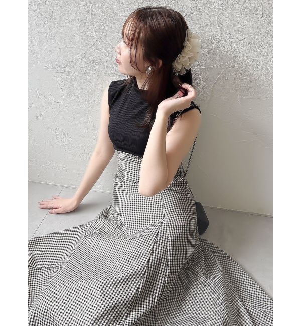 dazzlin「【復刻】チェックノースリーブコルセットワンピース」|ワンピース|