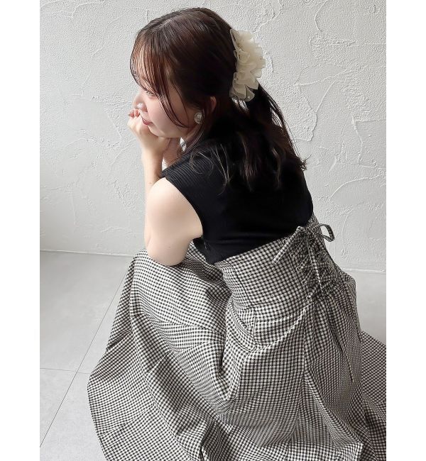 dazzlin「【復刻】チェックノースリーブコルセットワンピース」|ワンピース|