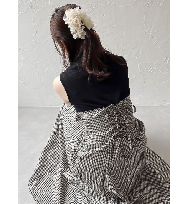 dazzlin「【復刻】チェックノースリーブコルセットワンピース」|ワンピース|