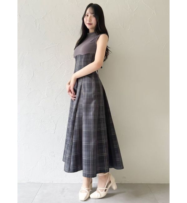 dazzlin「【復刻】チェックノースリーブコルセットワンピース」|ワンピース|