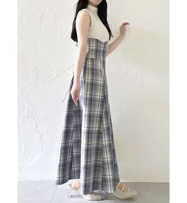 dazzlin「【復刻】チェックノースリーブコルセットワンピース」|ワンピース|