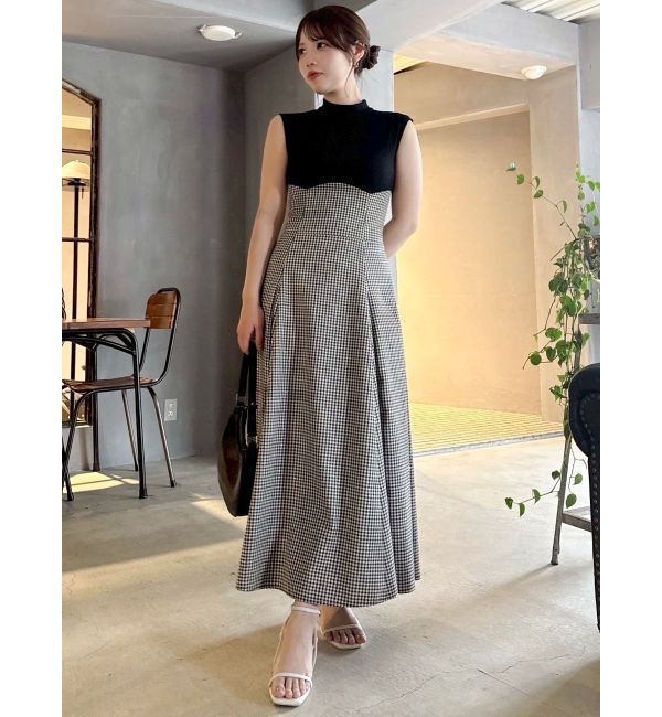 dazzlin「【復刻】チェックノースリーブコルセットワンピース」|ワンピース|