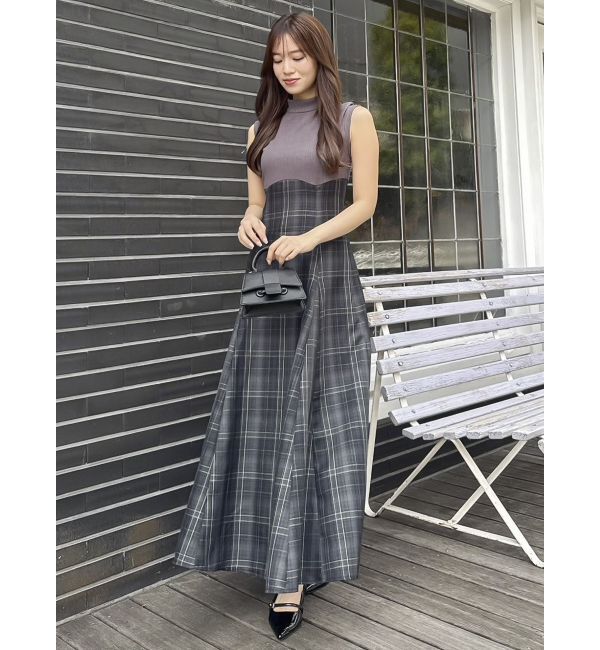 dazzlin「【復刻】チェックノースリーブコルセットワンピース」|ワンピース|