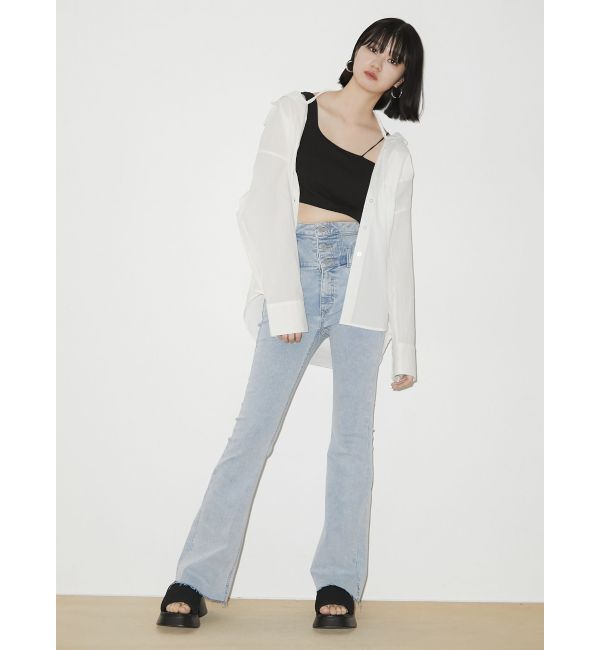 EMODA「サイドオープンハイウエストフレアパギンス」|デニム|